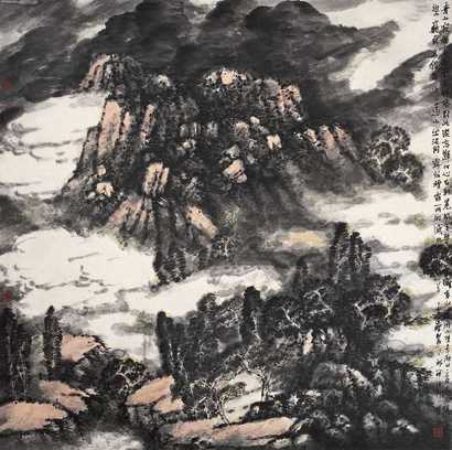 李建杰 白雪绕青山 镜心